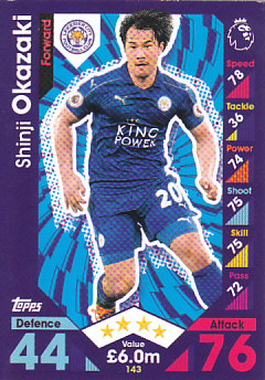Shinji Okazaki Leicester City 2016/17 Topps Match Attax #143